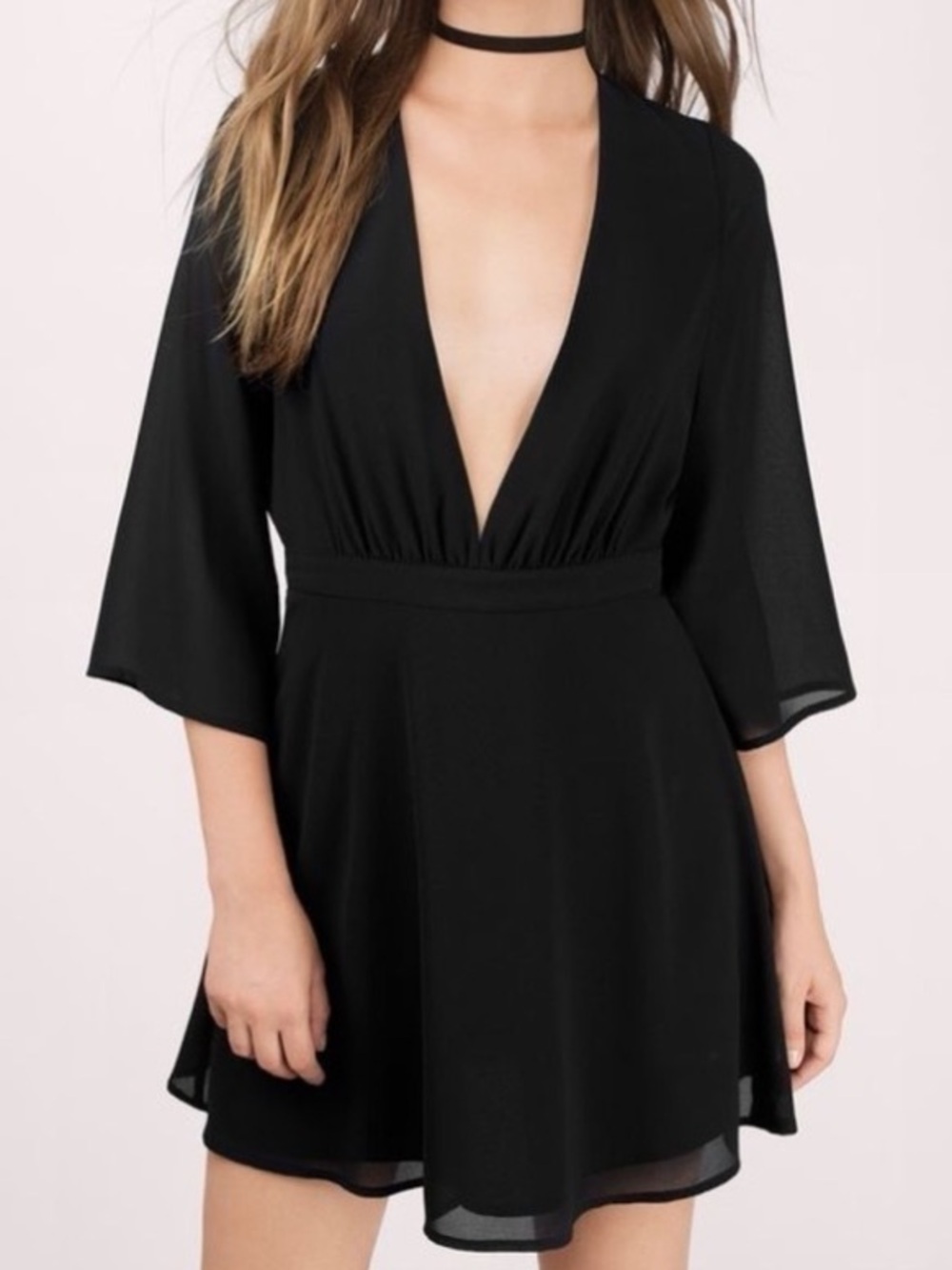 NWOT TOBI “TAKE IT SLOW” BLACK SKATER DRESS SIZE S/P